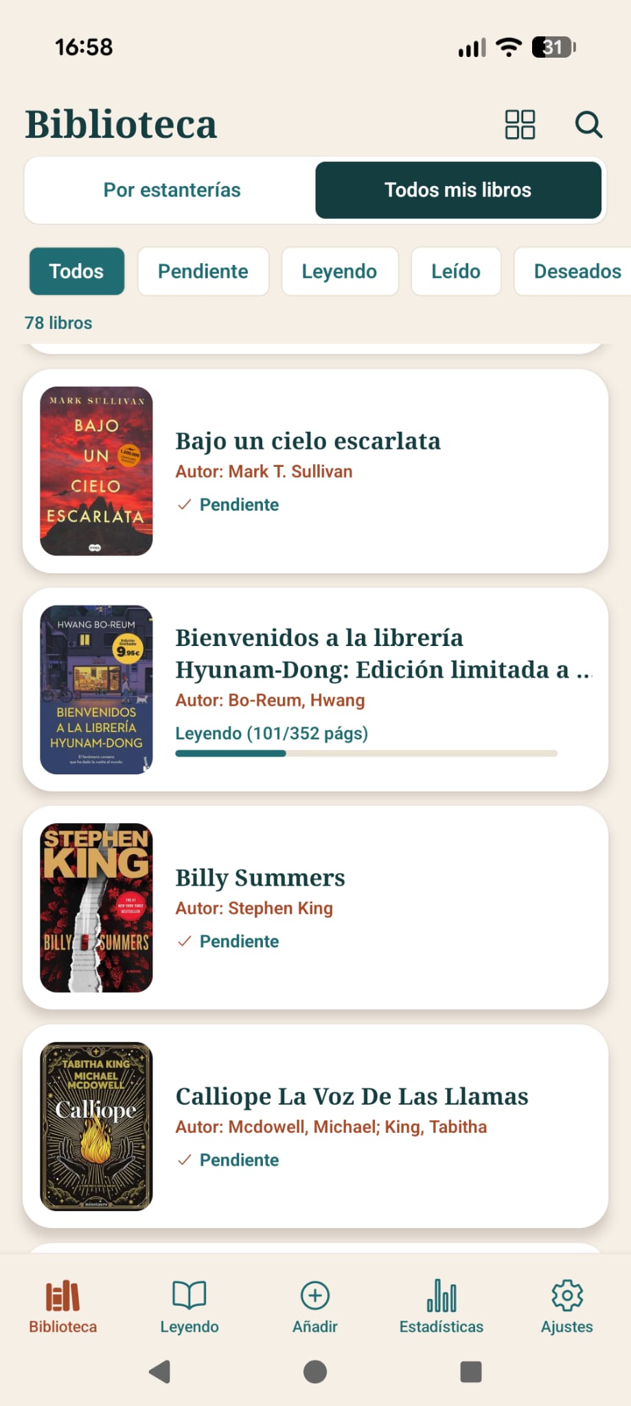 Lista de libros de Niblio